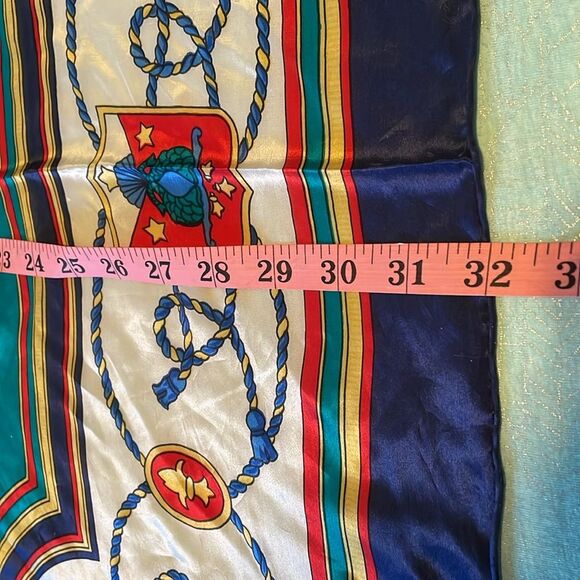 Silk scarf jewel tones 32” x 32” square, EUC, Vintage Codello my personal closet - Picture 4 of 7